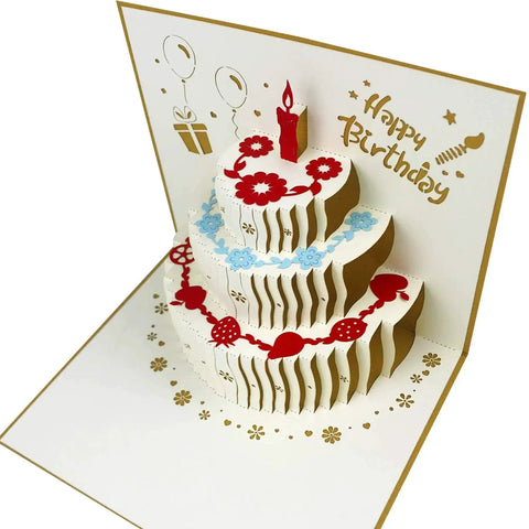 3D Pop Up Birthday Card With Envelope For Any Celebration Akeydeco Laser Cut Greeting Card Featuring Happy Birthday Scene