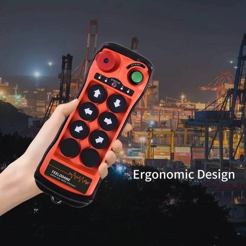 Industrial Wireless Crane Remote Control Kit With Six Buttons For Electric Hoist and Overhead Crane held in hand