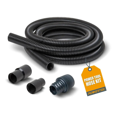 10 Ft Flexible Vacuum Hose Dust Collection Kit For Woodworking Tools And Shop Vacuums with adapters and coiled hose
