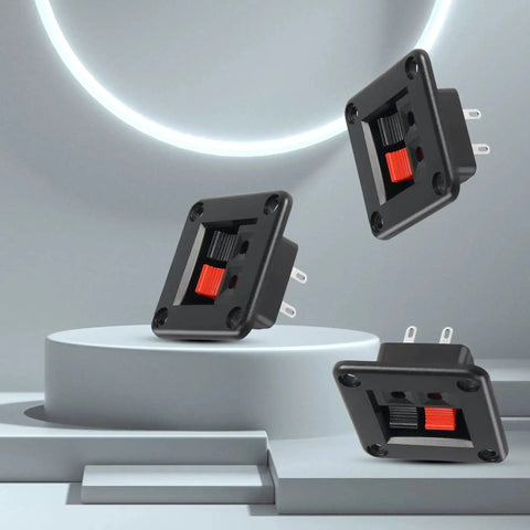 Speaker Terminal Block 2 Position PCB Mount Connector Clamp Set 6 Pack For Amplifier Projects, Plug And Play Wire Joints