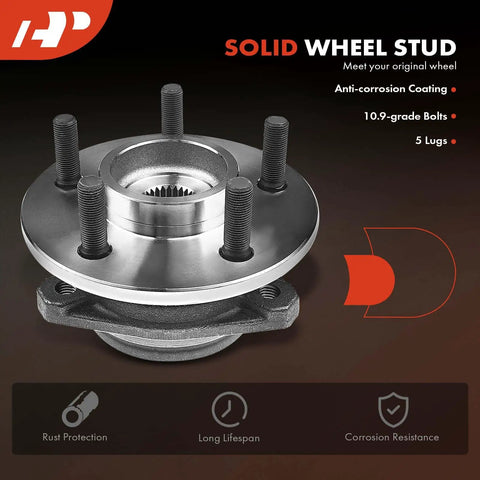 2 Front Wheel Bearing And Hub Assembly 5 Lug Fit For Jeep Wrangler TJ 2000 To 2006 And Cherokee 1999 To 2001 high load hub