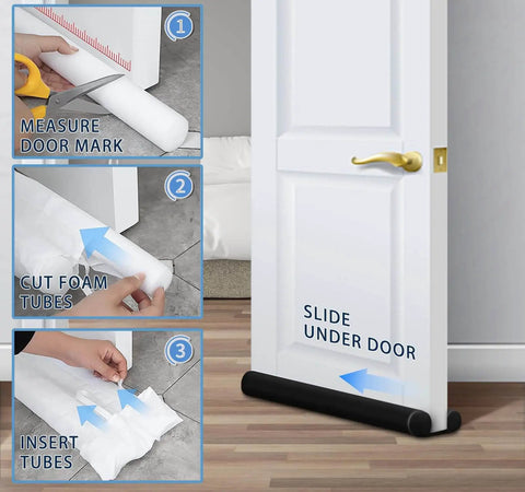Large 36 Inch Door Draft Stopper Foam, Bottom Of Door Gap Filler And Noise Blocker, Adjustable Seal under door installation