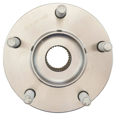 Front view of front left and right wheel bearing and hub assembly set two piece kit fits 2014 2019 Mazda 6 and 2013 2022 CX 5
