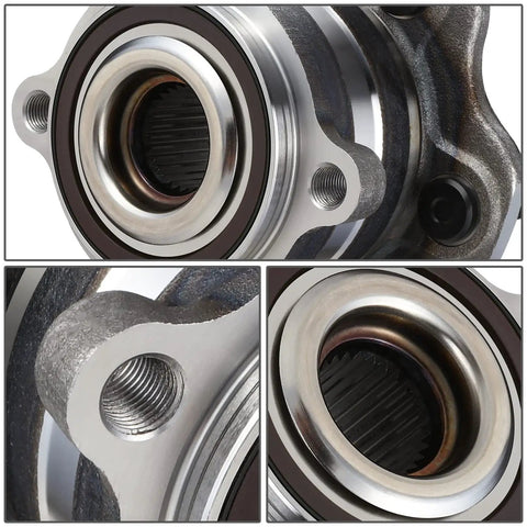 Close-up of steel Rear Wheel Bearing Hub Assembly for Infiniti JX35 2013, QX60 2014-2019, Murano 2015-2019, Pathfinder 2013-2019 4WD