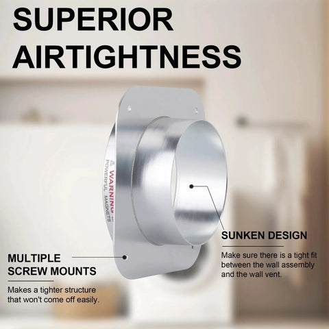 Magnetic Dryer Vent Connector Kit DV180 One Second Snap Connection showing airtight metal component with screw mounts.