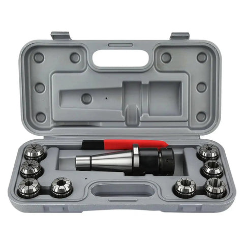 Durable NT40 ER32 CNC Milling Chuck Holder with 8 ER32 Collets and Wrench in carrying case