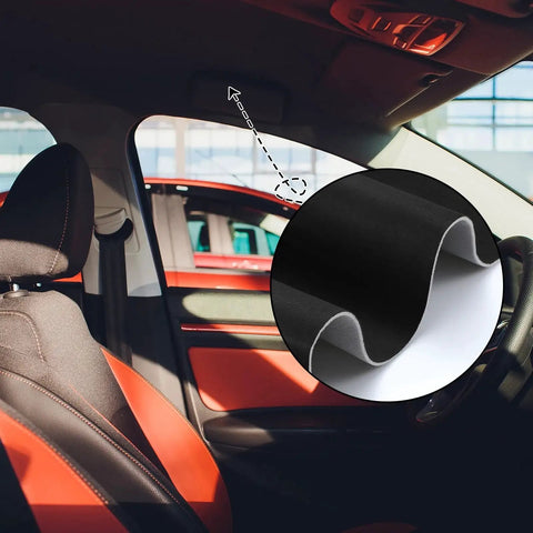 Suede Headliner Fabric 98x60 With Foam Backing For Car Roof DIY Kit Seam Roller installed in car interior