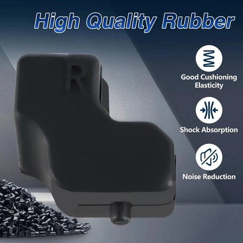 Close-up view of an upgraded tailgate upper rubber bumper kit for Ford F-250 F-350 F-450 F-550 LH RH highlighting its shape.