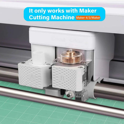 Rotary Blade And Drive Housing For Maker 3 And Maker 4 installed on cutting machine, showing gear mechanism detail.