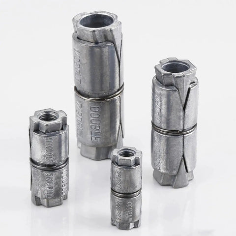 25 Pack Double Expansion Shield Anchors For Masonry And Concrete Zinc Plated With One Quarter Inch Internal Thread And One Half Inch Outer Diameter