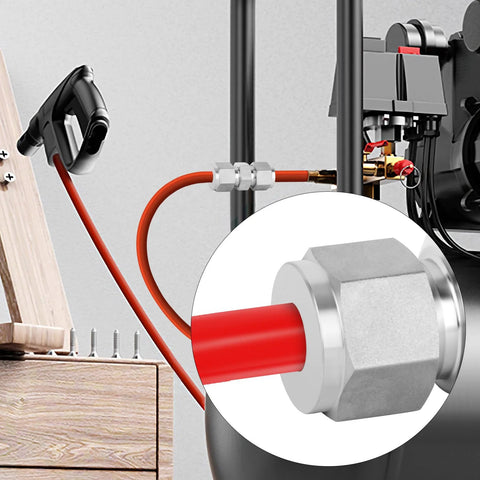 TAISHER 5PCS 304 stainless steel compression tube fittings, 4mm to 4mm straight adapter, silver hex nut with red tube