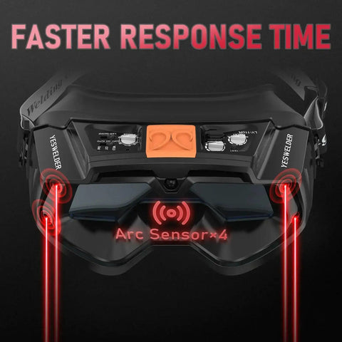 Auto Darkening Welding Goggles With Mask And LED Lighting Type-C Charge True Color View Four Arc Sensors detail