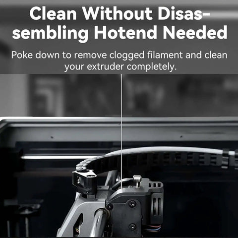 3D Printer Maintenance Tool Kit For X1 X1C X1E P1P P1S Models With Nozzle Wiper in use for extruder cleaning.