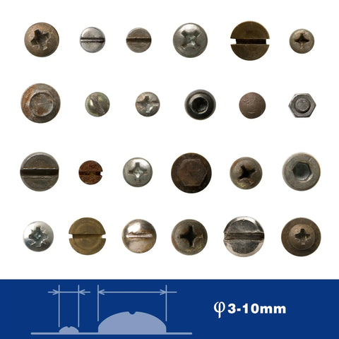 Variety of damaged screws and fasteners from 3-10mm for use with 8 Inch Screw Extractor Pliers For Damaged Rusted Stripped Screws And Fasteners With Non Slip Jaws Lineman Style Remover Tool For Quick Extraction In Home Shop And Garage By WORKPRO