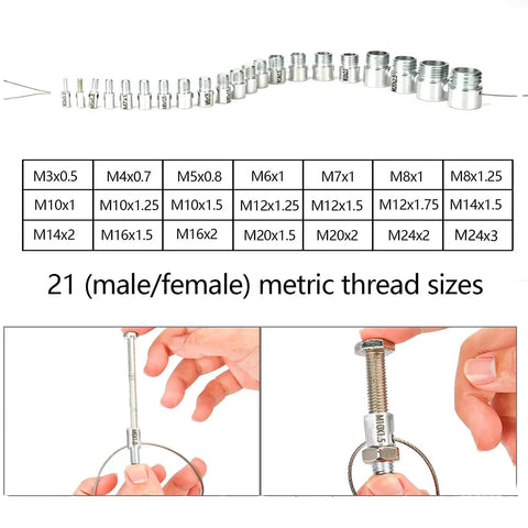 Nut And Bolt Thread Checker With 45 Gauges 24 Inch SAE And 21 Metric Quick Identify And Verify Thread Sizes For Nuts Bolts And Screws Handy Tool For Fast Measurement And Accurate Fit In Auto Shop And DIY image showing various gauges