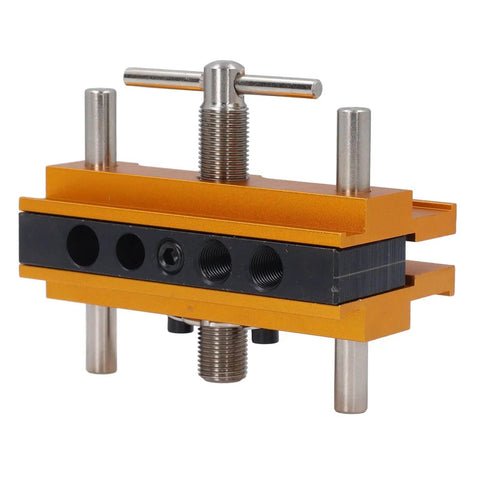 Auto Centering Dowel Jig Kit With Adjustable Drill Guide From 0.4 To 2.4 Inches Wide Six Bushings For Precise Straight Holes
