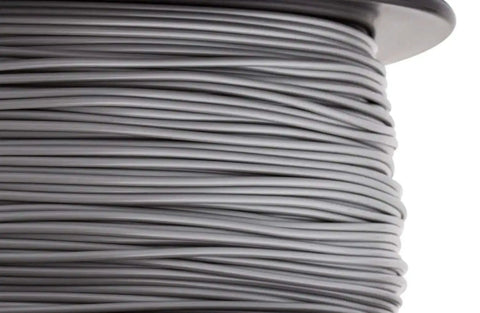 Close-up of Cool Gray 1.75mm PLA 3D Printer Filament, 1 Kg Spool, Precision 0.03 Millimeters, highlighting the smooth extrusion quality