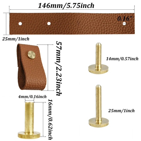 Attache En Cuir Avec Quincaillerie Laiton - Marron - Alamo Saddlery