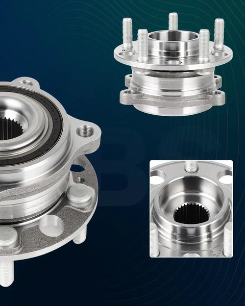 Front Wheel Bearing Hub Assembly 51750-C5000 5 Lug Two Pack Fits Hyundai Santa Fe 2015 To 2019 Santa Fe XL 2016 To 2019 And Kia Sorento 2016 To 2020 OE Quality Replacement For Front Position, close-up view