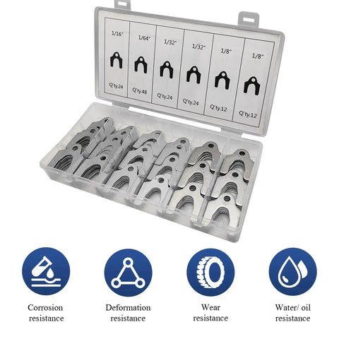 144 Piece Car Alignment Shim Kit For Body Panels And Camber Adjustment Zinc Plated Shims in clear case with labeled slots