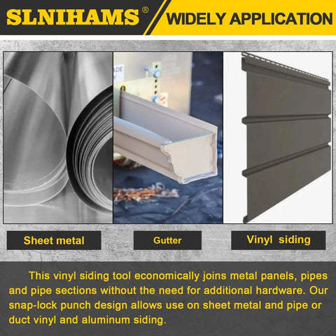 Snap Lock Punch Tool For Sheet Metal 9-Inch End Cap Crimper For Vinyl And Aluminum Siding applications on sheet metal, gutter, siding