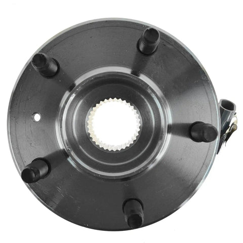 Top view of Front and Rear Wheel Hub and Bearing Assembly Pair for Chevy Vehicles with 34mm Axle Nut Socket Included