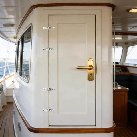 Boat door with Heavy Duty Flat And Strap Hinge, Symmetrical Marine Grade 316 Stainless Steel For Boat Hatches, Corrosion Resistant.