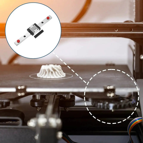 MGN12 150mm Linear Sliding Rail Guide Kit With MGN12C Carriage Block on a 3D printer in operation