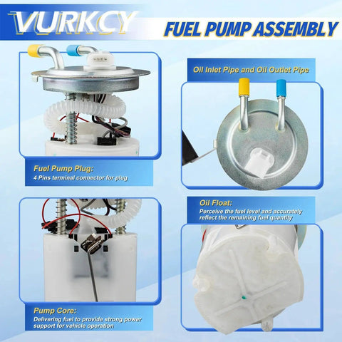 Components of Electric Plug And Play Fuel Pump Module Assembly For 2002-2004 Chevy TrailBlazer 4.2L 5.3L Replace E3549M P75053M