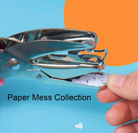 Using 6.3 Inch Handheld Paper Hole Punch With One Eighth Inch Hole Diameter Pink Soft Leather Cover Durable Metal Puncher
