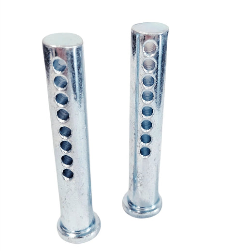 Beefy Adjustable Clevis Pin Kit For Trailers And Heavy Equipment Seven Sixteenths By Two And A Half Inch Zinc Steel Pins With Eight Holes