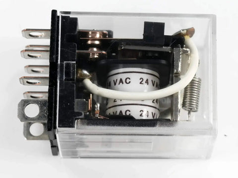 IA General Purpose DPDT Relay Pack Of 2, 24 VAC Coil, 15 Amp Plug In Relay For Industrial Control, close-up of single relay