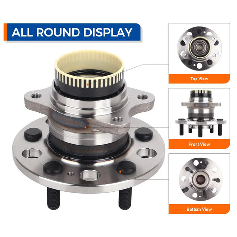All round display of rear wheel bearing hub assembly replacement fits 2011-2020 Hyundai Azera, 2010-2014 Sonata, 2010-2015 Tucson.