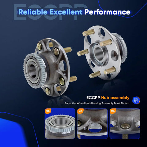 Image of Rear Wheel Hub and Bearing Assembly 512188 Replacement for Acura TL 2004 to 2008 and Honda Accord 2003 to 2007 with ABS 5 Lug