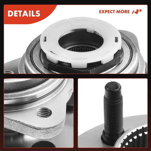 Front Wheel Bearing And Hub Assembly For Ford Ranger And Mazda B3000 B4000 1998 1999 2000 5 Lug Wheels 4WD And 2WD ABS Only Pulse Vacuum Hub Locks Compatible Durable Construction And Easy Install close-up view
