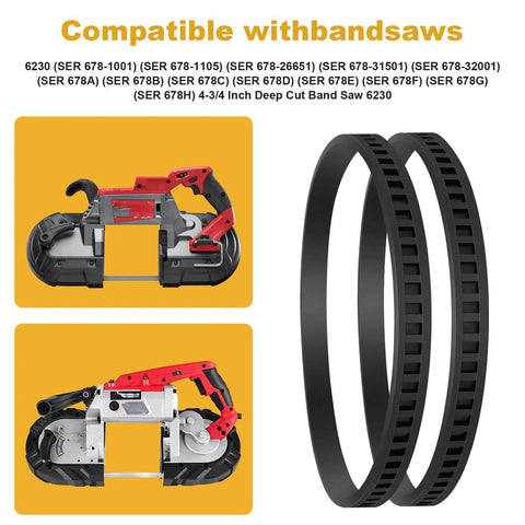 4 Pack 65072100 Bandsaw Rubber Tires Replacement For Portaband Wheels Fits DWM120 DCS374 DW328K D28770 DW28770K 514002079 tools