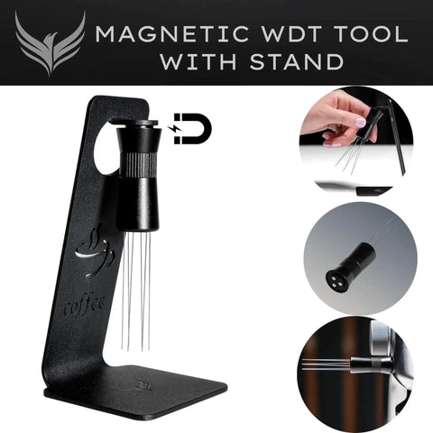 Magnetic WDT Tool For Espresso Puck Prep With 120 Degree Adjustable Angle Includes 0.25mm And 0.40mm Needles Pro Grade Espresso Accessory