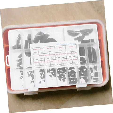Crescent Woodruff Key Assortment Kit In Carbon Steel For Metric Keyways Semicircle Key Set Pro Grade Heavy Duty Mechanical Repair Tools Box With Wide Size Variety For Industrial Machinery And Do It Yourself Projects in a plastic case with labeled compartments.