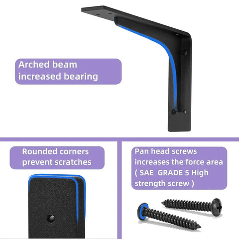 Beefy Heavy Duty 24 By 14 Inch L Shaped Shelf Brackets with arched beam and rounded corners for increased support and safety.