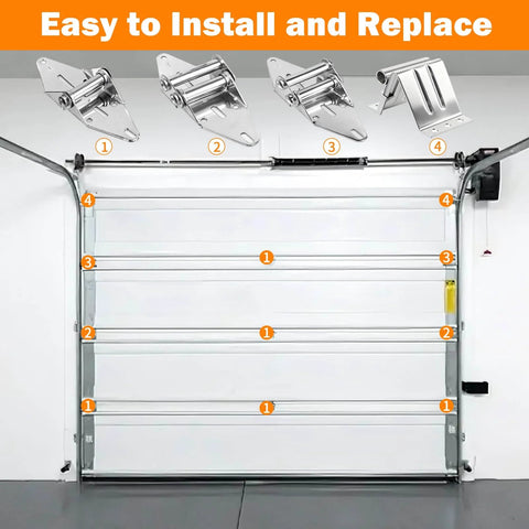 Quiet Nylon Garage Door Roller Kit With Hinge Top Bracket Wire Rope And 2 Inch Roller Stem For 7 Foot Doors in use installation view