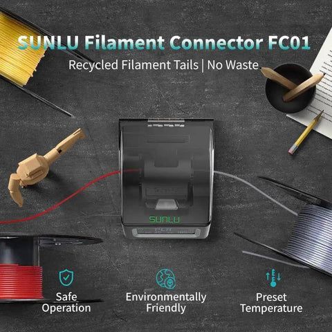 Filament Splicer And Connector Kit With 200 Pcs PTFE Sleeves For 1.75mm 3D Printer Filament next to spools and tools