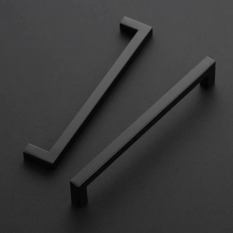 Eight Inch Square Cabinet Handles Matte Black Pulls For Kitchen Drawers And Cabinets Set Of Eighteen Durable Hardware