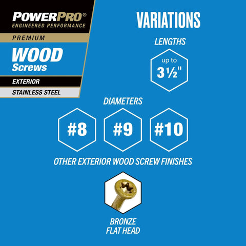 Premium Stainless Marine Deck Screws For Outdoor Wood Projects Inch Size Eight By One And Three Quarters Fastener Pack 172 Pieces 1 Pound Box Rust Resistant Coated 305 Stainless Steel For Faster Driving And Lasting Outdoor Use