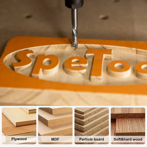 Up And Down Carbide Router Bit Set For CNC Milling 5 Pcs 1/8 Inch Shank used on SpeTool wood carving