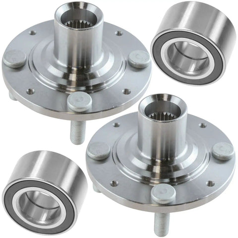 Front Wheel Bearing And Hub Kit 2 Piece Drop In Replacement For Honda Civic 1992 To 2000 And Civic Del Sol 1993 To 1997