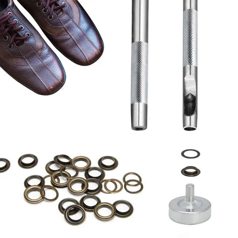 One Quarter Inch Grommet Kit 200 Piece Set With Durable Metal Eyelets And Tools In Gold Silver Black Bronze For Leather