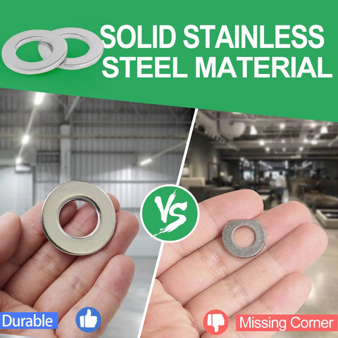 Stainless steel flat washers, 1 in ID, 2 in OD, 304 stainless, pack of 5