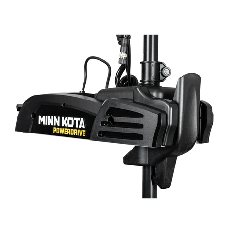 Side view of PowerDrive Bow Mount Electric Trolling Motor With GPS Spot Lock, Dual Spectrum Chirp Sonar, 55 Lb Thrust, 54 Inch Shaft