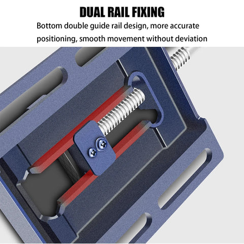 Heavy Duty 5 Inch Table Vise For Woodworking With Fixed Serrated Jaws And 180 Degree Rotatable Rocker Handle, Precision Flat Jaw Bench Clamp For Workpiece Machining