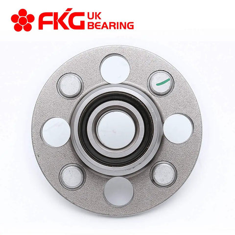 Front view of Rear Wheel Bearing Hub Assembly Beefed Up For Honda Civic And CRX Del Sol Rear Drum Models with 4 Lugs 1985 to 2000